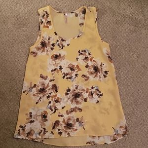 Sheer yellow flower summer top